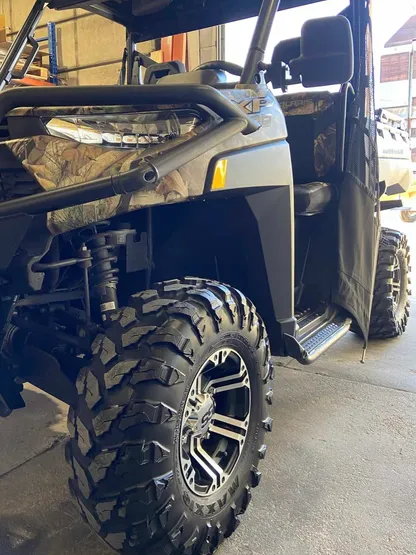Polaris Ranger side-by-side after exterior detailing in the shop